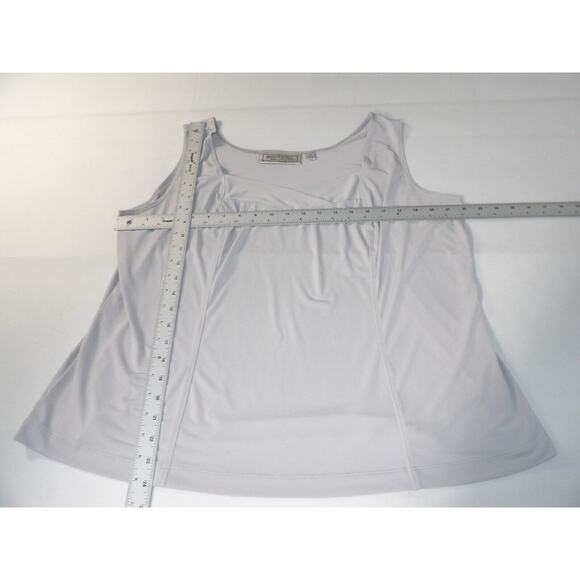 Simonton Says 1X Tank Top Slinky Cami Light Gray Crossover Front Stretch Layerin - Picture 8 of 11